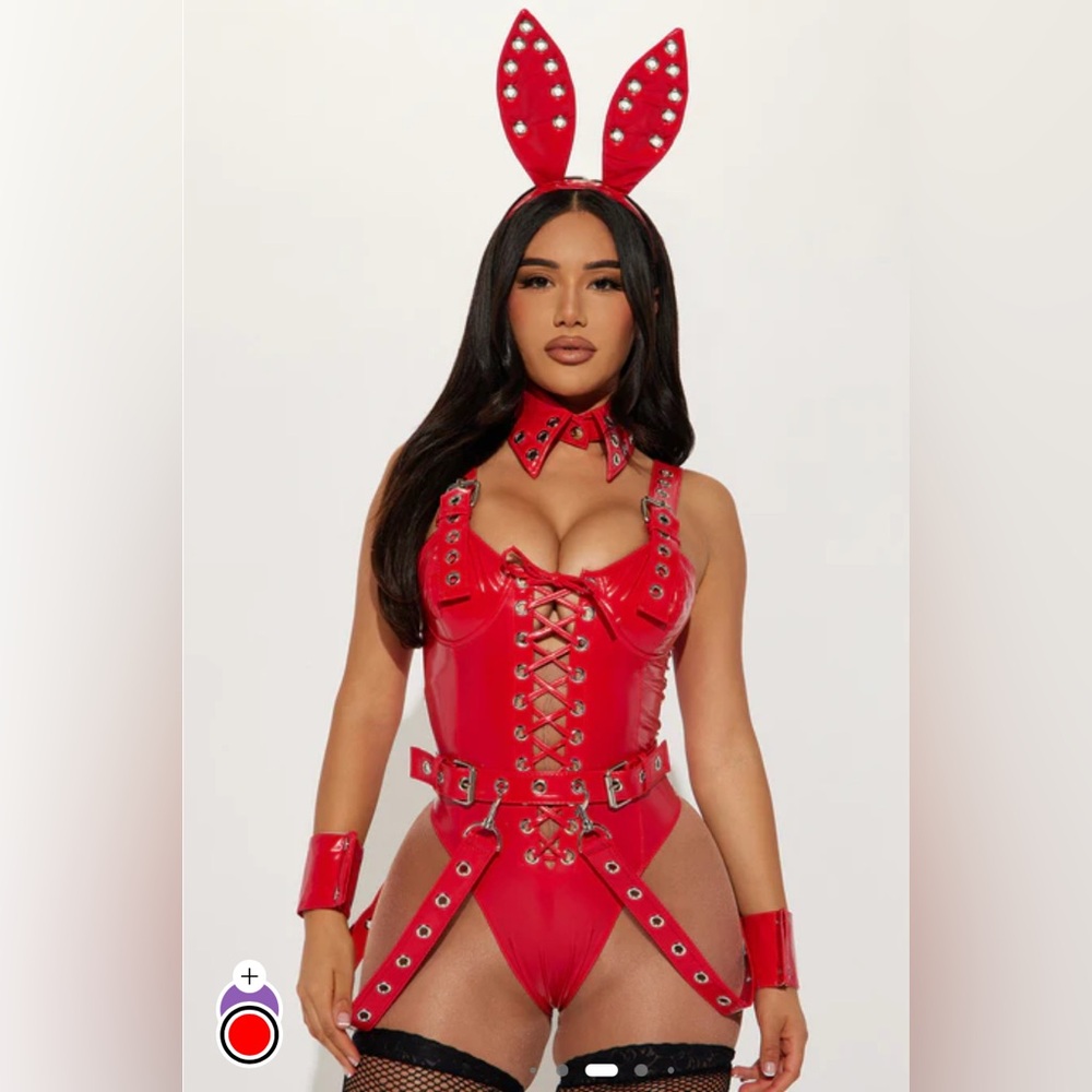 Red Faux Leather Bunny Halloween Costume